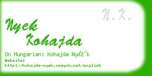 nyek kohajda business card